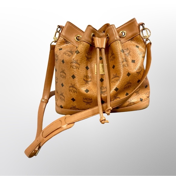 MCM Bucket handbag Visetos Leather 9x13x4” - Picture 1 of 13